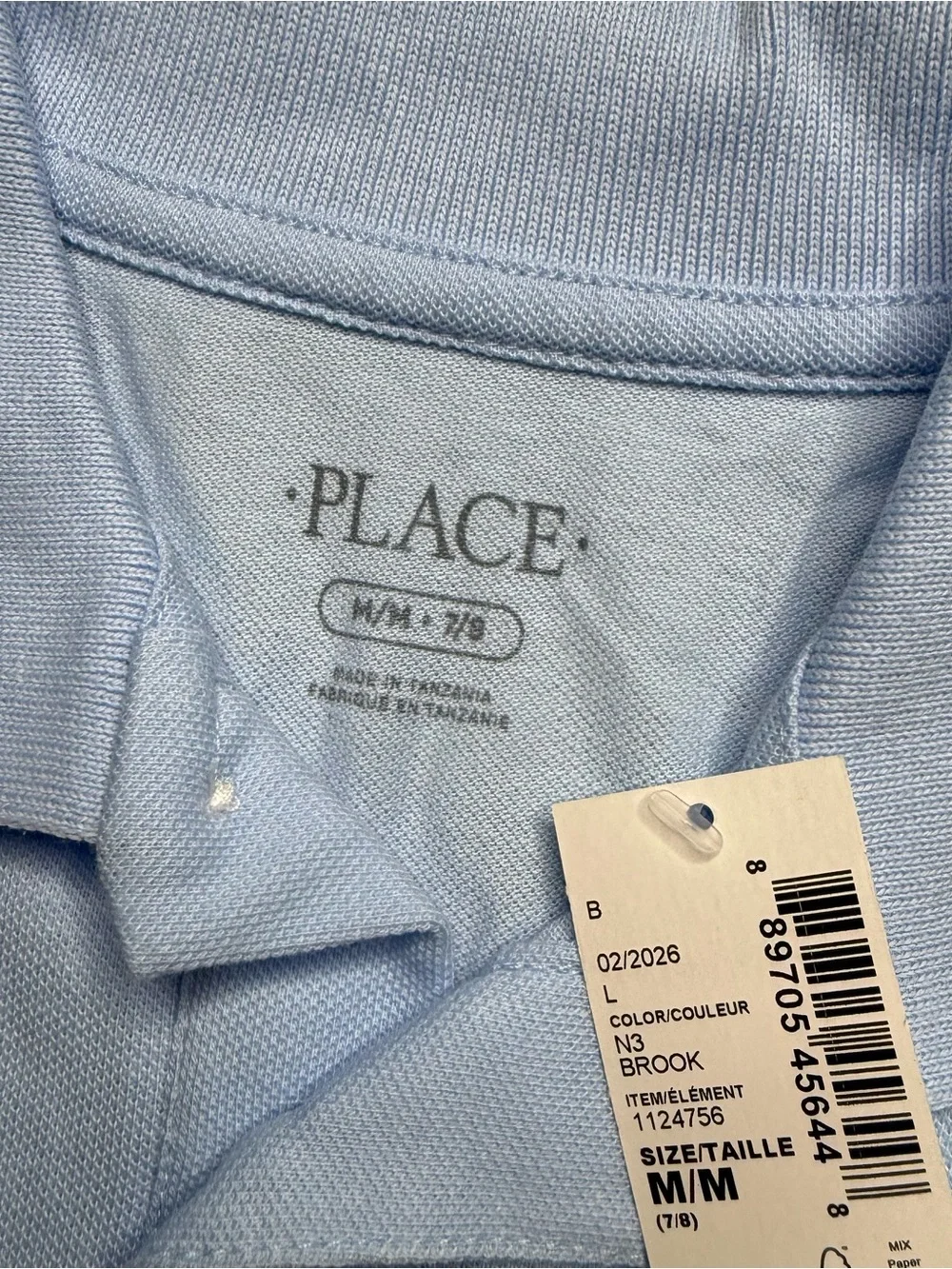 NWT Children’s Place Short Sleeve Light Blue Polo Top Shirt Kids Size Medium